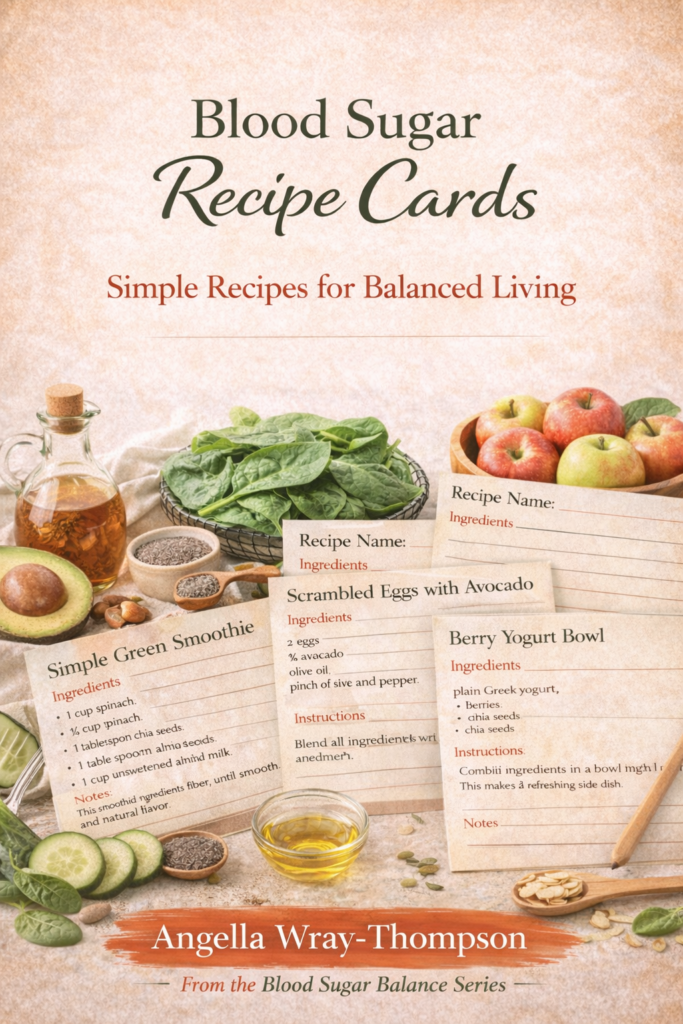Blood Sugar Recipe Cards - Simple Recipes for Balanced Living (PDF Download)